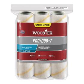 Wooster Rr727-9 Brush Pro/doo-z Nap Rollers 9 Inch X 3/8 6-pack White