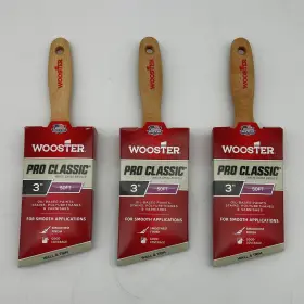 Z1123 Wooster Pro Classic Paint Brush 3 Inch Soft Angled Wall And Trim Pk Of