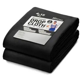 B0dz89nkl8 Xentraa Black Canvas Drop Cloth 4x15 Ft 2-pack Durable Reusable Painting Tar