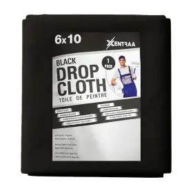 B0dz8d9nsp Xentraa Black Canvas Drop Cloth 6x10 Ft Heavy Duty Painter S Tarp For Floor Furn