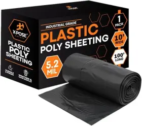 B-610is-x Xpose Safety Black Plastic Sheeting 10ft X 100ft Roll Hd 5.2 Mil Poly Sheet