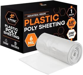 Xpose Safety C-610-x Clear Plastic Sheeting 10ft X 100ft Roll Hd 6 Mil Poly Sheet