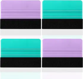 704415 Yuanchu 4pcs Squeegee Kit Felt Edge Car Wrap Tools With 4 Replacements Vinyl