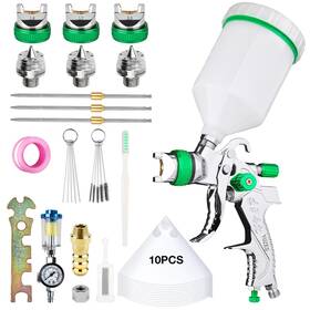 Yuzes B0bkfcgn7w Hvlp Spray Gun Kit With 1.4/1.7/2.0mm Nozzles And Air Filter Pressure G