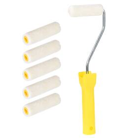 Zaplyte 041814299440 6 X Wool Paint Roller Brush 3 Inch For Wall Painting Treatment With Plastic Handle