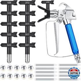 Zhengmy B0cw3495t7 17 Pcs Airless Paint Sprayer Gun Nozzle Guard Spray Tips Filter Kit
