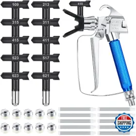 B0cw3495t7 Zhengmy 17 Pcs Airless Paint Sprayer Gun Nozzle Guard Spray Tips Filter Kit