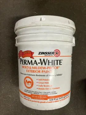 4fzx5 Zinsser 3130 Perma-white Alkyd Enamel White Paint 4.92 Gallon New