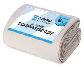 B0b4snvrh1 Zuperia 4x50ft Canvas Cotton Painters Drop Cloth Floor/furniture Protect Tarp