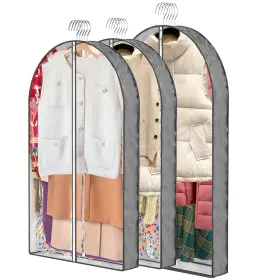 Yft-1 Zykoya 3 Pcs Garment Bags 40 Inch And 50 Peva Moth-proof Breathable Dust Cover Hanging