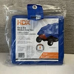 Hdx 6 Ft. Medium Duty Tarp Blue - 5 Mil Covers 48 Sq New In Bag. Price: $10.00.