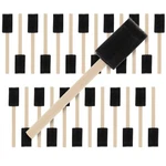25 Pack - 1" Foam Sponge Paint Brush Set Wood Handle Craft Touch Up Stain New. Price: $9.99.