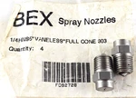 New Bex 1/4HNS5 Vaneless Full Cone Nozzle, 303 Stainless Steel ( Lot Of 2 ). Price: $80.00.