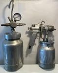 Vtg Binks 80-228 Pressure Pot And Gauge Devilbiss Type Mbc Spray Gun 30 Tip Kit Used. Price: $275.00.