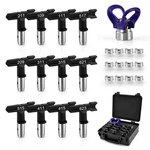 Airless Paint Spray Tip Set, 12 Reversible Nozzles & Seat, Storage Box, Pro Qual New. Price: $87.66.
