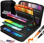 Dual Brush Pens 168 Colors Art Markers Set Fine And Tip Kids Gift New. Price: $25.89.