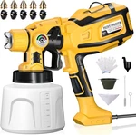 Paint Sprayer, Cosyjazz 1200W Hvlp Gun With 5 Nozzles & 3 Patt New. Price: $70.71.