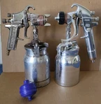 Vtg Paint Gun Sprayers W/canisters Sharpe & Central Pneumatic Great Cond! Used. Price: $70.00.