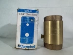 Campbell CVB-5T 1-1/4" Brass 200 Psi Check Valve W/ 1/8" Inlet & Outlet Tap Open. Price: $38.00.