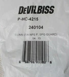 Connector 1/4" Nps Spring Guard For: Air Hose Devilbiss P-HC-4215 New. Price: $9.97.