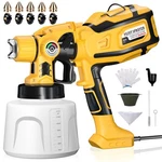 Paint Sprayer, Cosyjazz 1200W Hvlp Gun With 5 Nozzles & 3 Yellow New. Price: $73.34.
