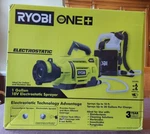 Ryobi 18V One+ Cordless Electrostatic Sprayer New. Price: $69.99.