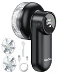 Coldsky Rechargeable Fabric Shaver, Lint With Digital Display, White Open. Price: $8.29.