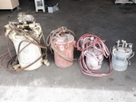 4 X Binks & Other Paint Pressure Pot Tank - 1 Has Agitator Used. Price: $1305.00.