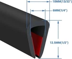 Channel Rubber Edge Trim Fit 1/4"(6MM), Length 20FT, Black, Protalwell New. Price: $24.99.