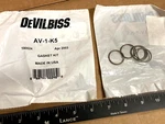 Devilbiss AV-1-K5 (2 Packs Of 5) Gasket Kit New. Price: $24.00.