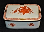 Herend Hungary Handpainted Rust Chinese Bouquet Rectangular Trinket Box 7971/AOG Used. Price: $119.99.