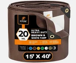 Xpose Safety 15' 40' Brown/white Ultra Heavy Duty Tarp - 20 Mil New. Price: $199.99.