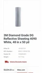 3M Diamond Grade Reflective Sheeting 4090, White, 48 X 50 Yd New. Price: $1850.00.