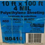 Film-gard 625918 B0410 Construction Plastic Sheeting 10'W X 100'L Mil Black New. Price: $28.99.