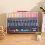 120 Color Acrylic Paint Markers Dual Tip Brush Fine Pens Art Set New. Price: $19.99.