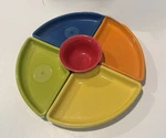 Fiestaware Relish Trays 5 Pc Set Bright Colors Omni Inserts W/ Bowl New. Price: $79.90.