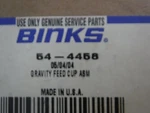Binks Ounce Gravity Fed Cup 54-4458 New. Price: $85.00.