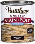 Rust-oleum Golden Oak Semi-gloss Water Based One Step Stain & Polyurethane 1 Qt. New. Price: $36.78.