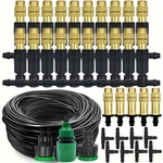 Outdoor Misting Cooling System Kit - Adjustable Brass Nozzles For Garden & Patio New. Price: $22.99.