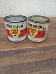 B63- 1960S Vintage Rust-oleum Rustoleum 1/2 Pint Paint Cans Big Scott Used. Price: $19.99.