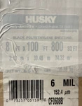Husky CF0608B 8' X 100' Ml Tyco Polyethylene Black Plastic ,no New. Price: $85.00.