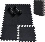 Extra Thick 100% Rubber Interlocking Floor Tiles For Home Gym - 6 Pcs New. Price: $149.99.
