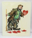 Clown Painting Rusty Emmett Kelly Love You Oil Canvas 1985 2/250 Unspecified. Price: $325.97.