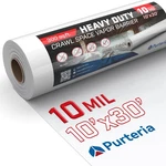 Purteria Crawl Space Vapor Barrier, Mil White 10' X 30', Thick New. Price: $96.96.