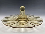 Fostoria Flame Gold Tint Topaz Center Handle Tray No 2545 George Sakier Design Used. Price: $58.50.