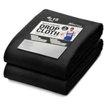 Xentraa Black Canvas Drop Cloth 4X15 Ft 2-PACK Durable Reusable Paint Tarp New. Price: $58.19.