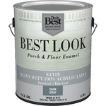 Best Look 1 Gal. Dark Gray Heavy-duty Acrylic Latex Satin Porch & Floor Enamel New. Price: $50.32.