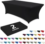 2 Pack 6 Ft Black Spandex Cover Stretch Fitted Wrinkle Resistant Tableclot New. Price: $25.99.