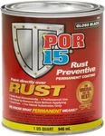 New Por 15 45004 Rust Preventive Paint Permanent Coating Gloss Black Quart Can. Price: $58.40.