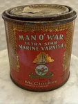 Vintage Man War Ultra Spar Marine Varnish .5 Pint Graphic Litho Can Mccloskey Used. Price: $12.99.